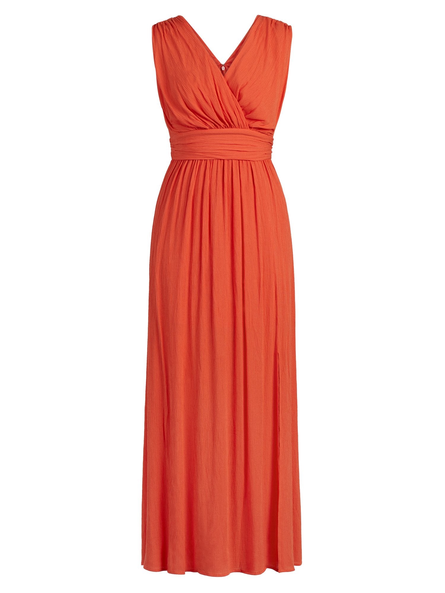 Crinkle Maxi Dress - XSMALL / ORANGE