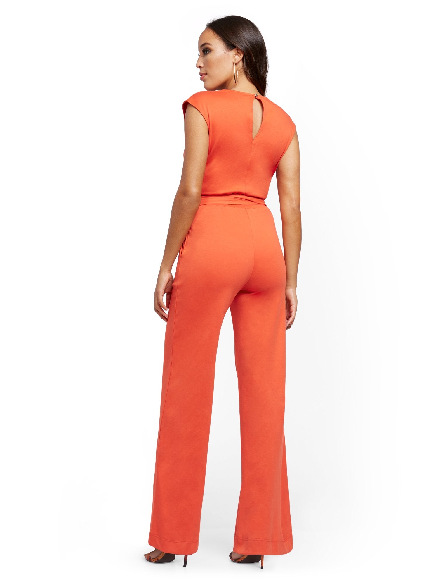 Orange Wrap Jumpsuit – New York & Company