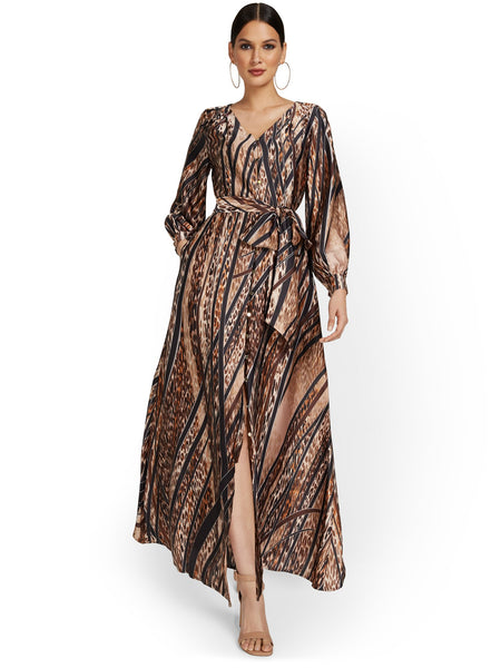 Petite Leopard-Print Maxi Dress  New York & Company