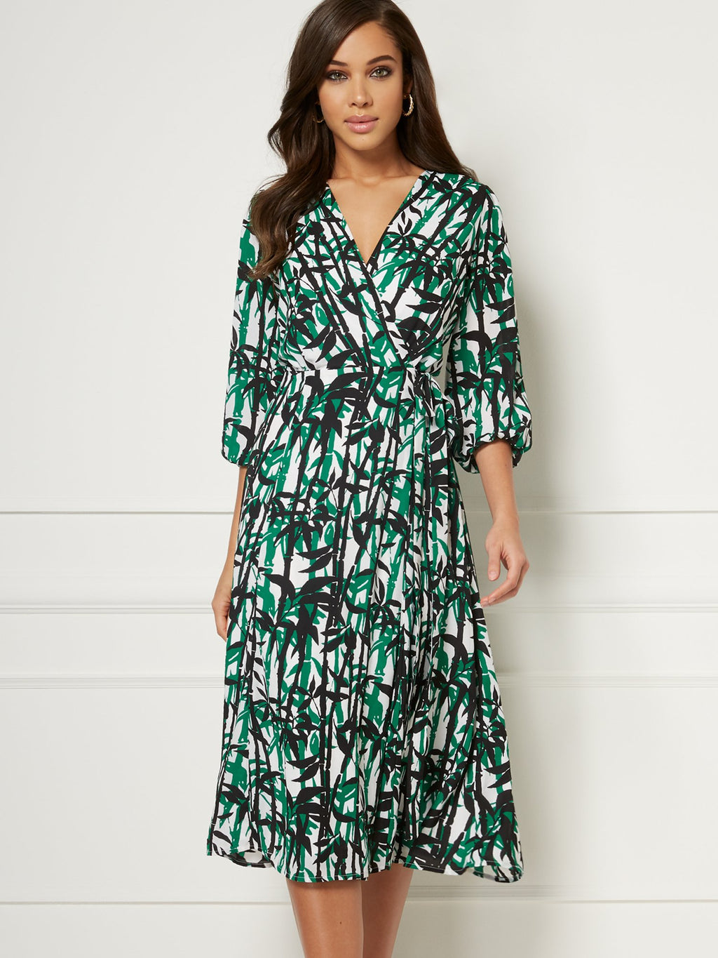 Brenda Palm-Print Dress