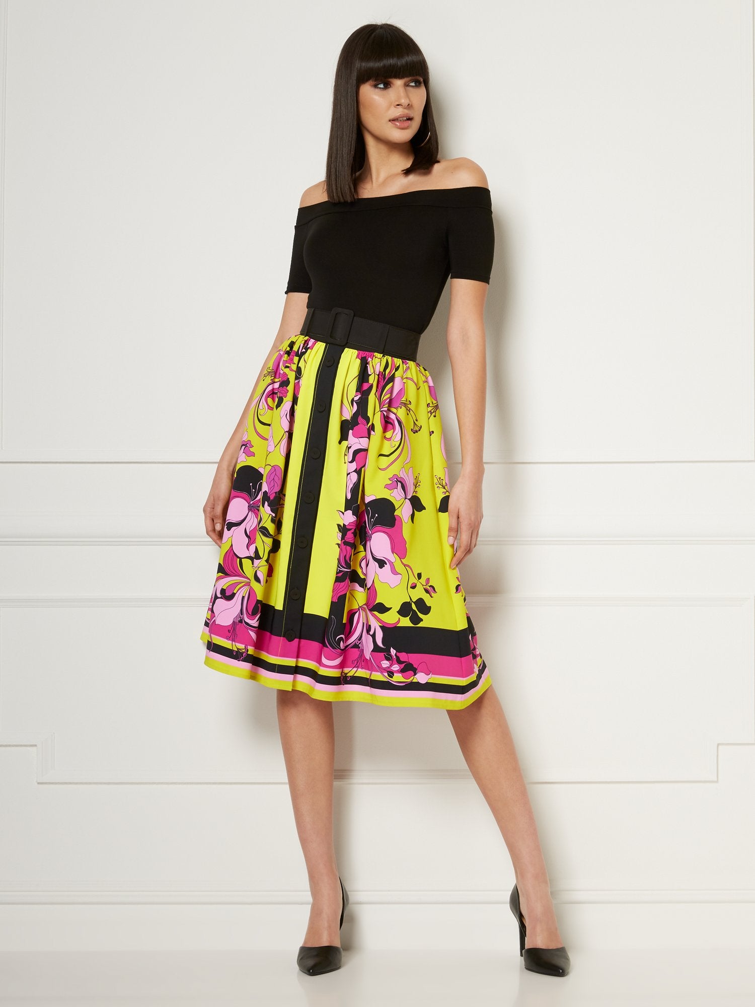 Jupe New York & Company Eva Mendes Collection - Taille 0 - Floral Wrap - NEUVE