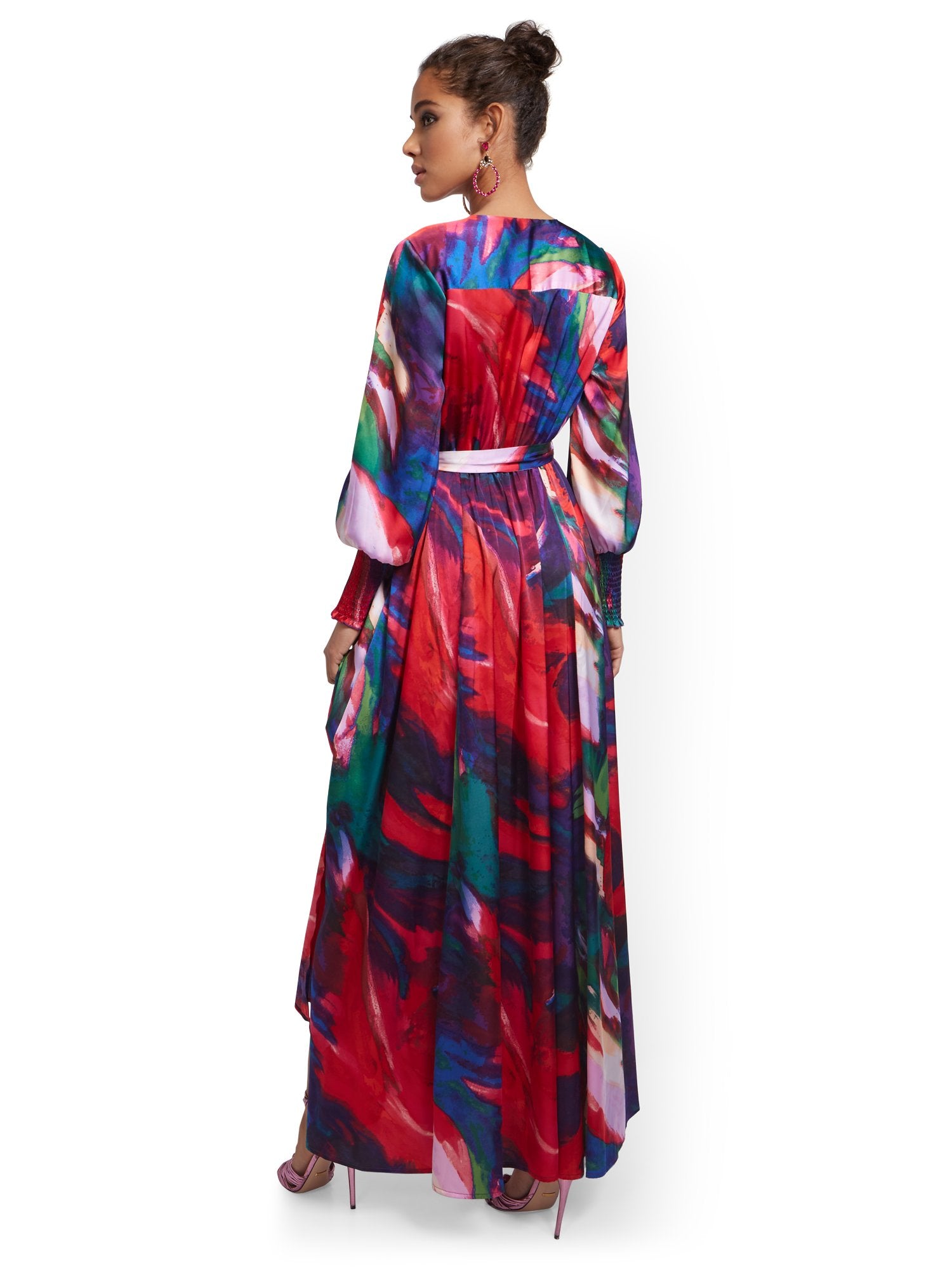 Purple Faux Wrap Maxi Dress – New York & Company Purple Faux Wrap Maxi Dress – New York & Company