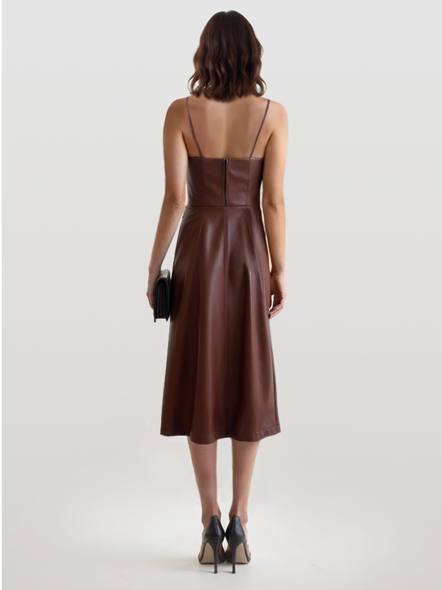 Strapless Faux Leather Midi Dress New York & Company Strapless Faux Leather Midi Dress New York & Company