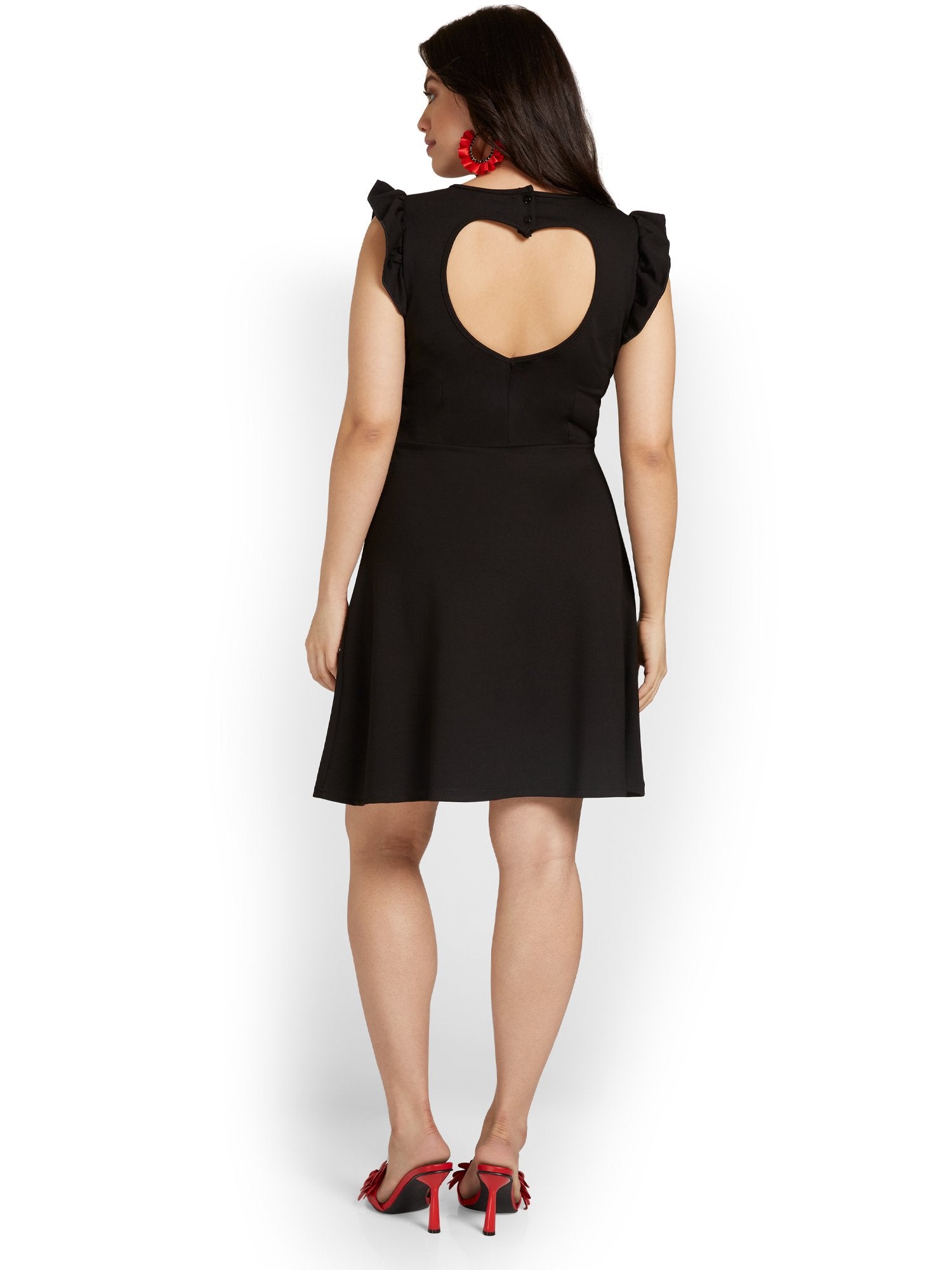 Heart Cut-Out Flare Dress – New York & Company