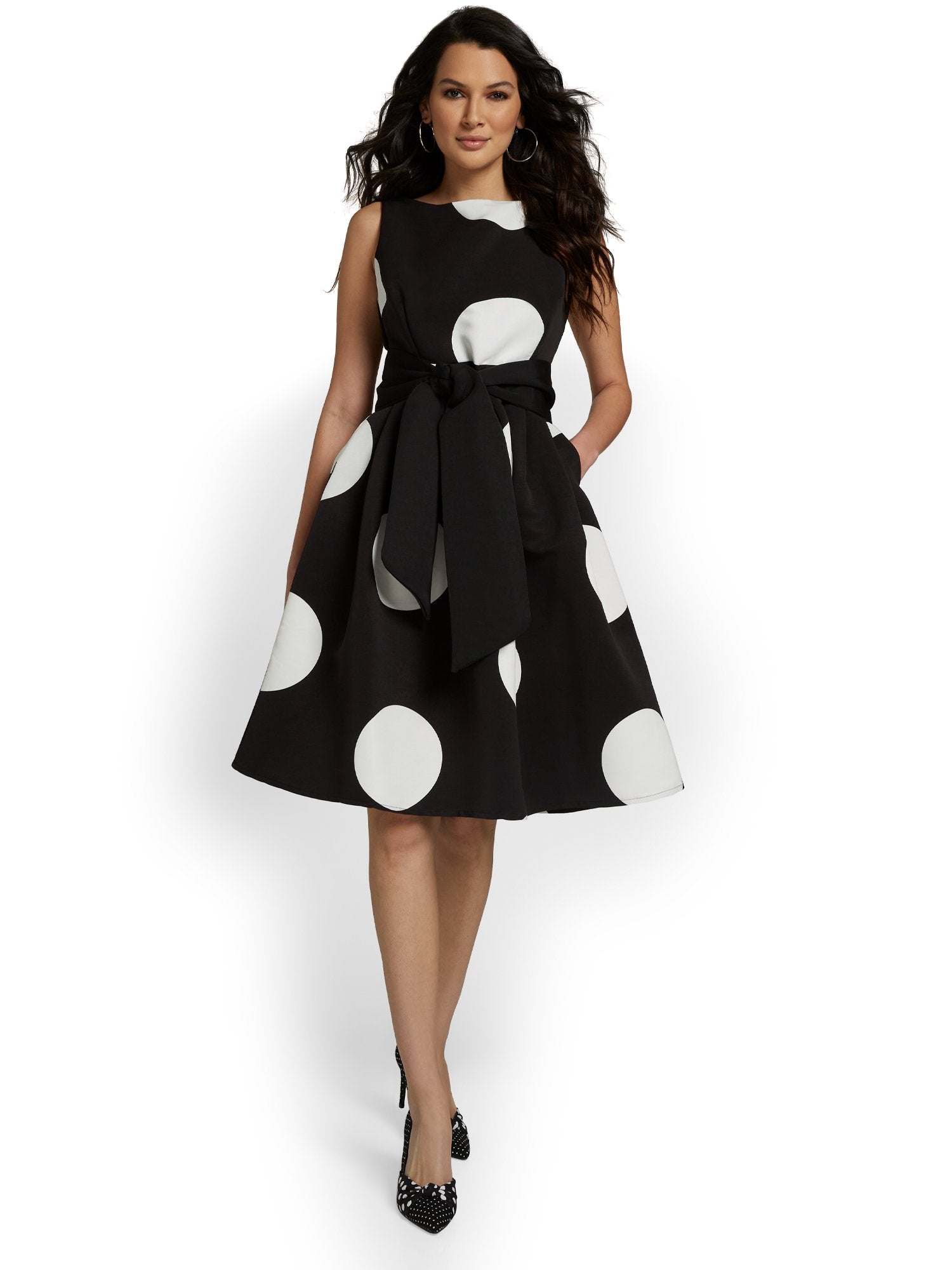 Polka-Dot Flare Dress – New York & Company