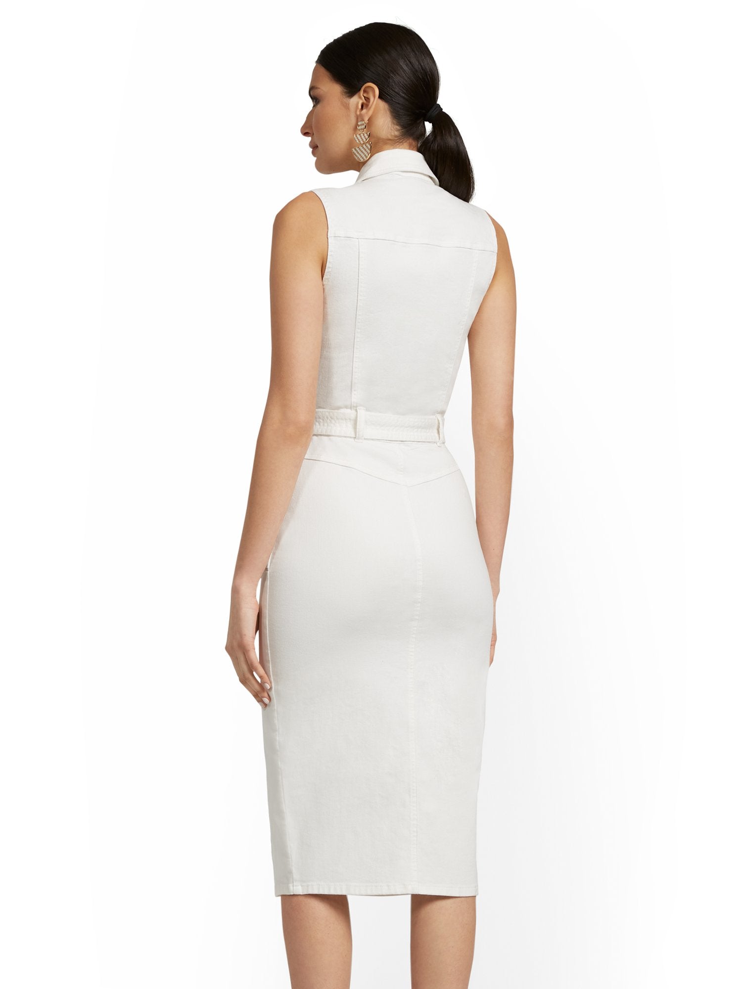 Sleeveless Denim Midi Dress – New York & Company