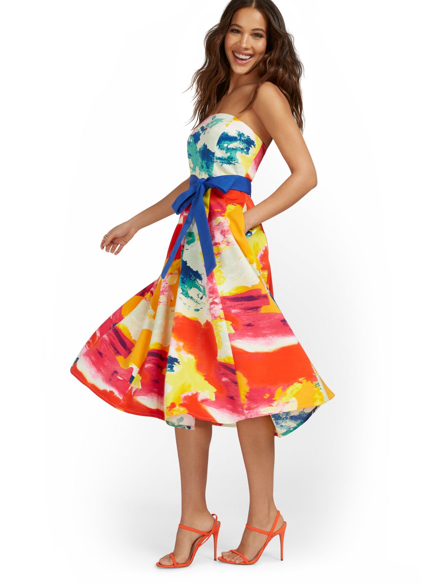 midi women summer dress Sunny Summer Day Pink Floral Midi Dress – Shop the Mint