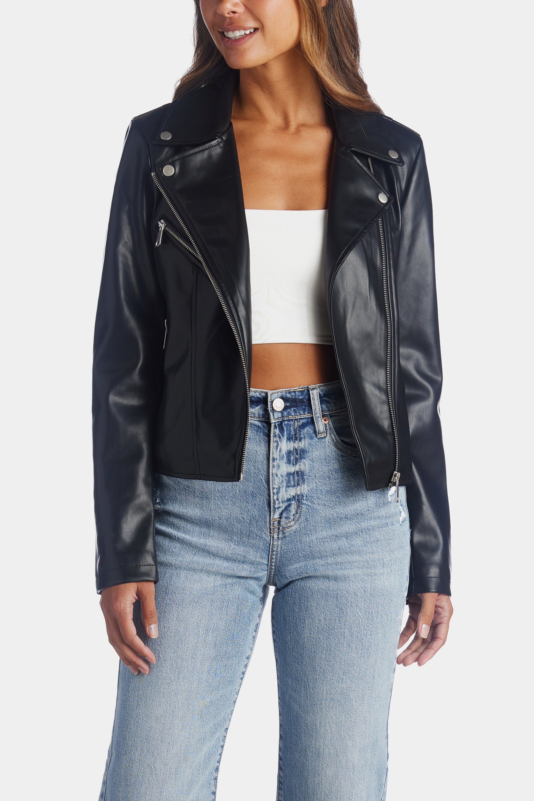 Faux Leather Biker Jacket – New York & Company