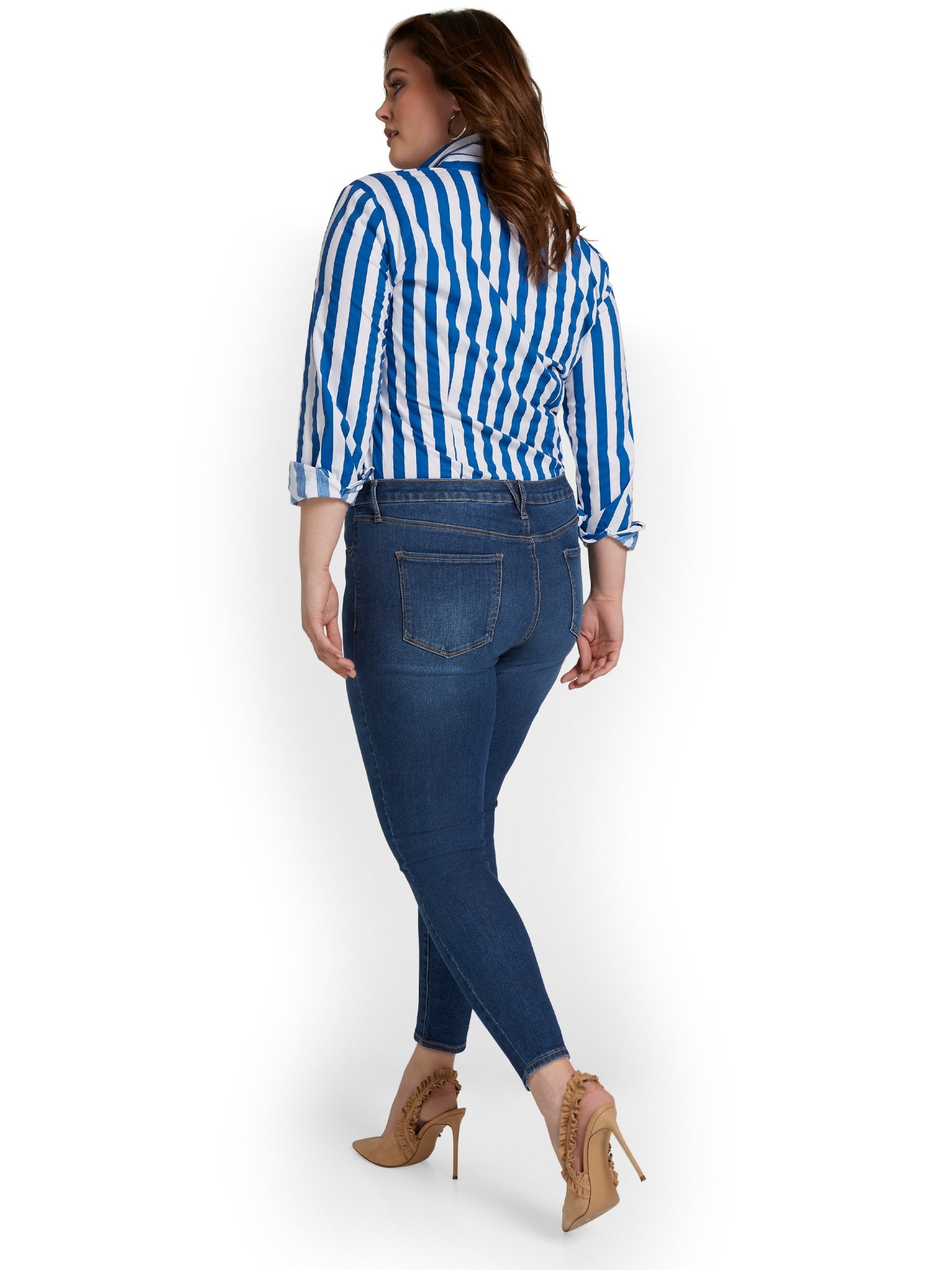 Perfect Fit Mid-Rise Super-Skinny Ankle Jeans Medium Blue Wash