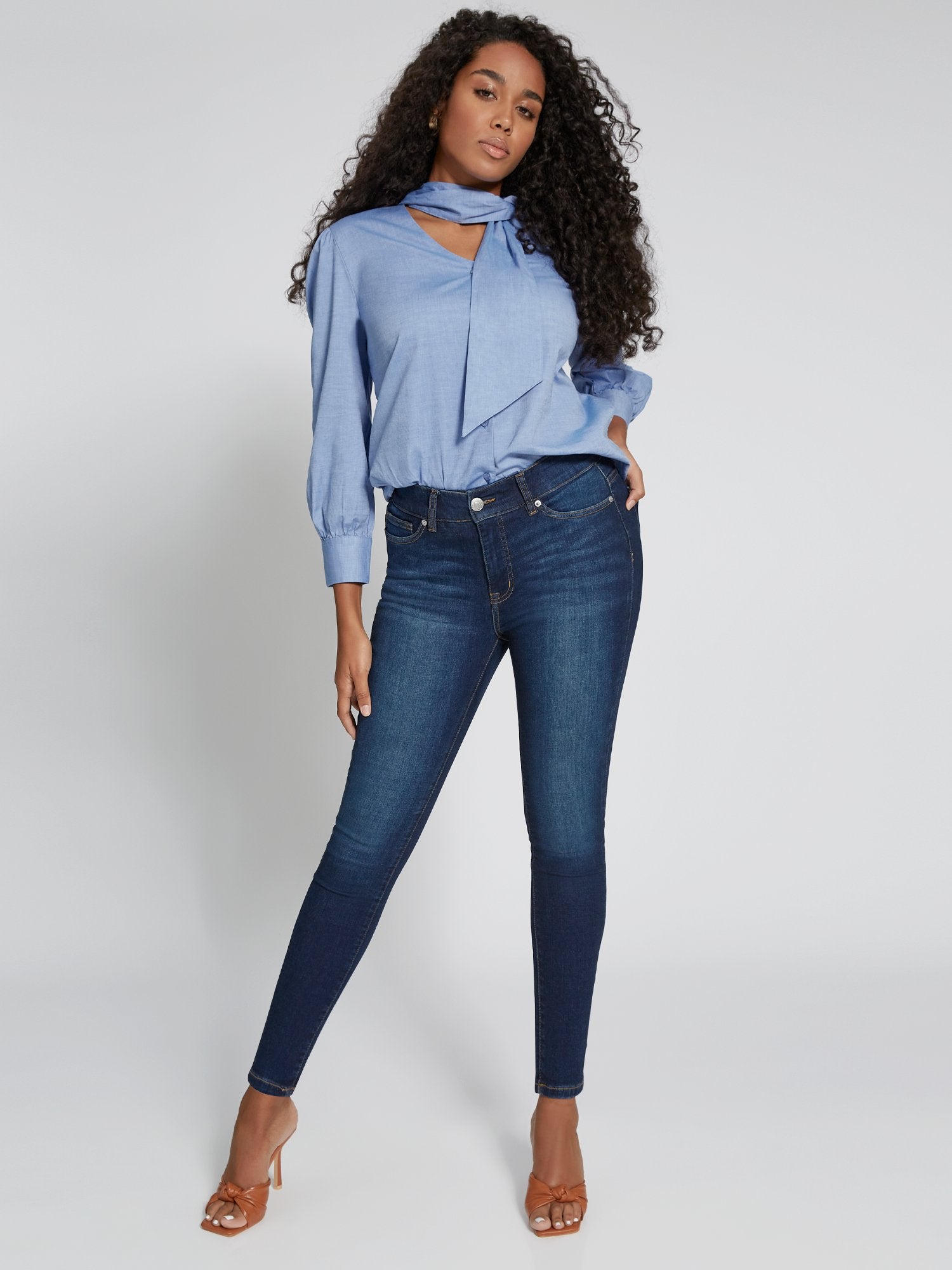 Curvy High-Waisted Super-Skinny Jeans Dark Wash – New York Company