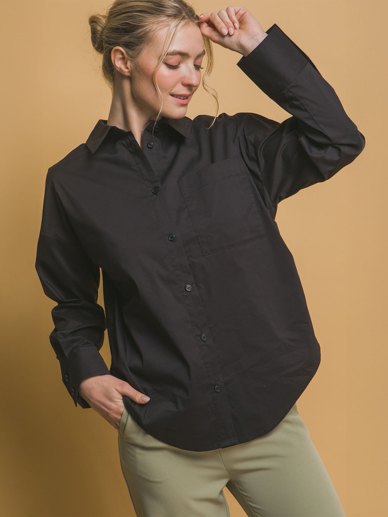 Stretch Cotton Button Down Shirt – New York & Company