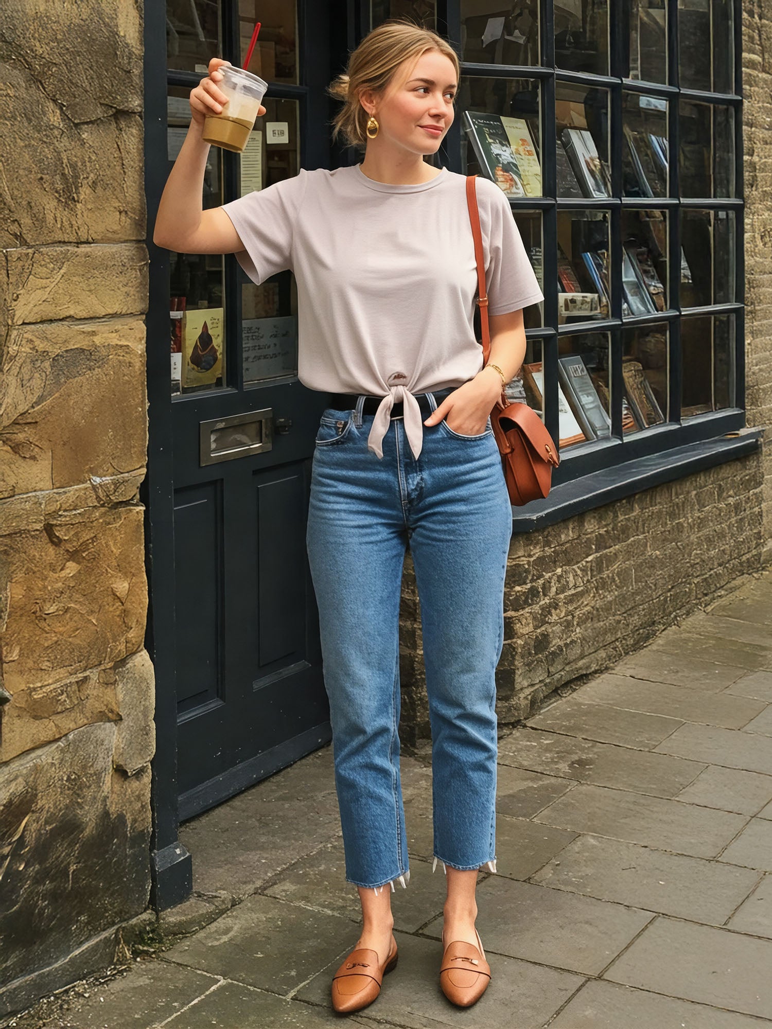 Short Sleeve Tie Front T-Shirt