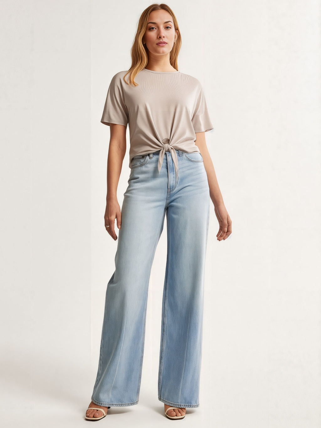 Short Sleeve Tie Front T-Shirt