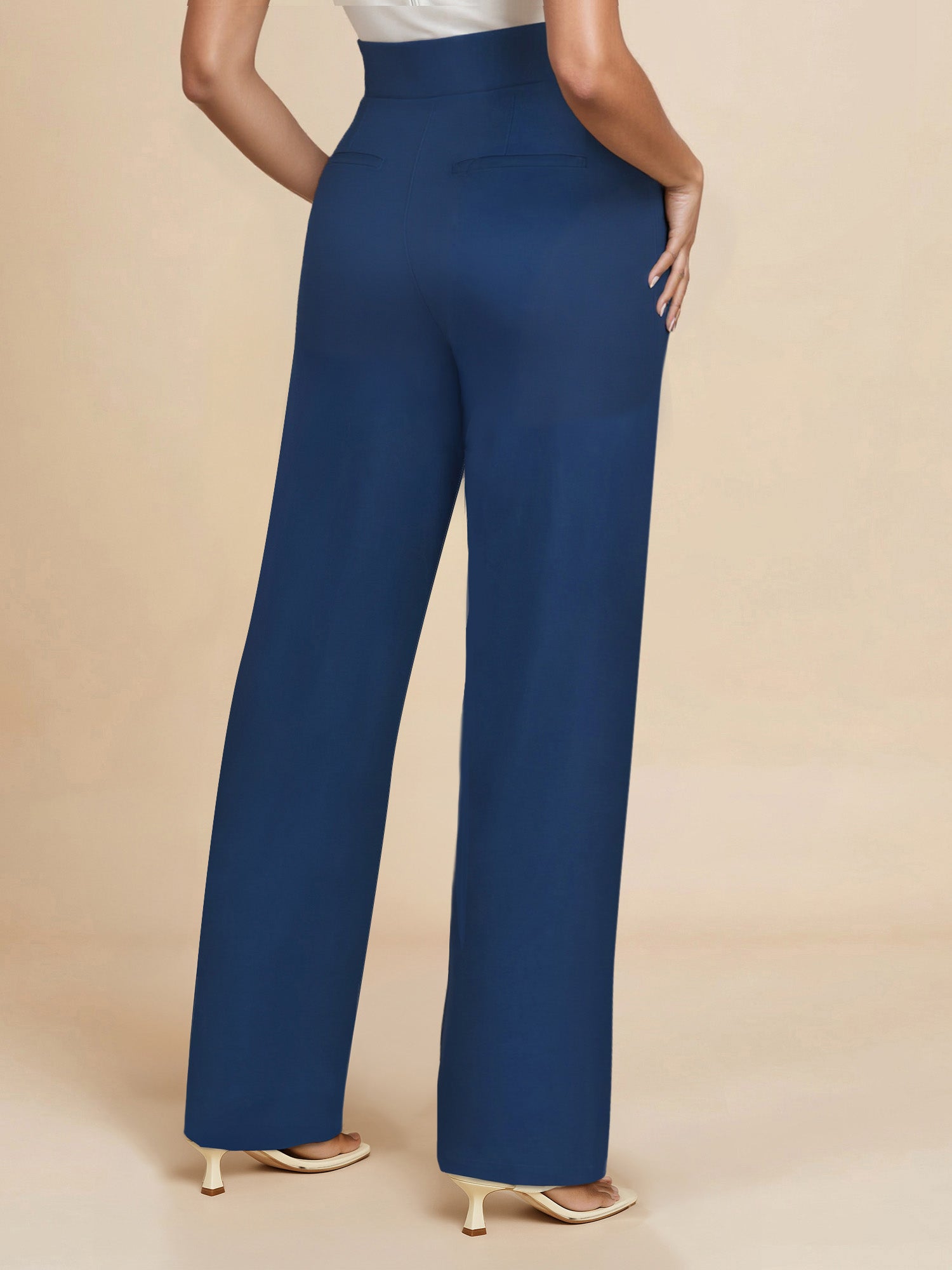 Petite Ponte Wide Leg Mid Rise Pant – New York & Company