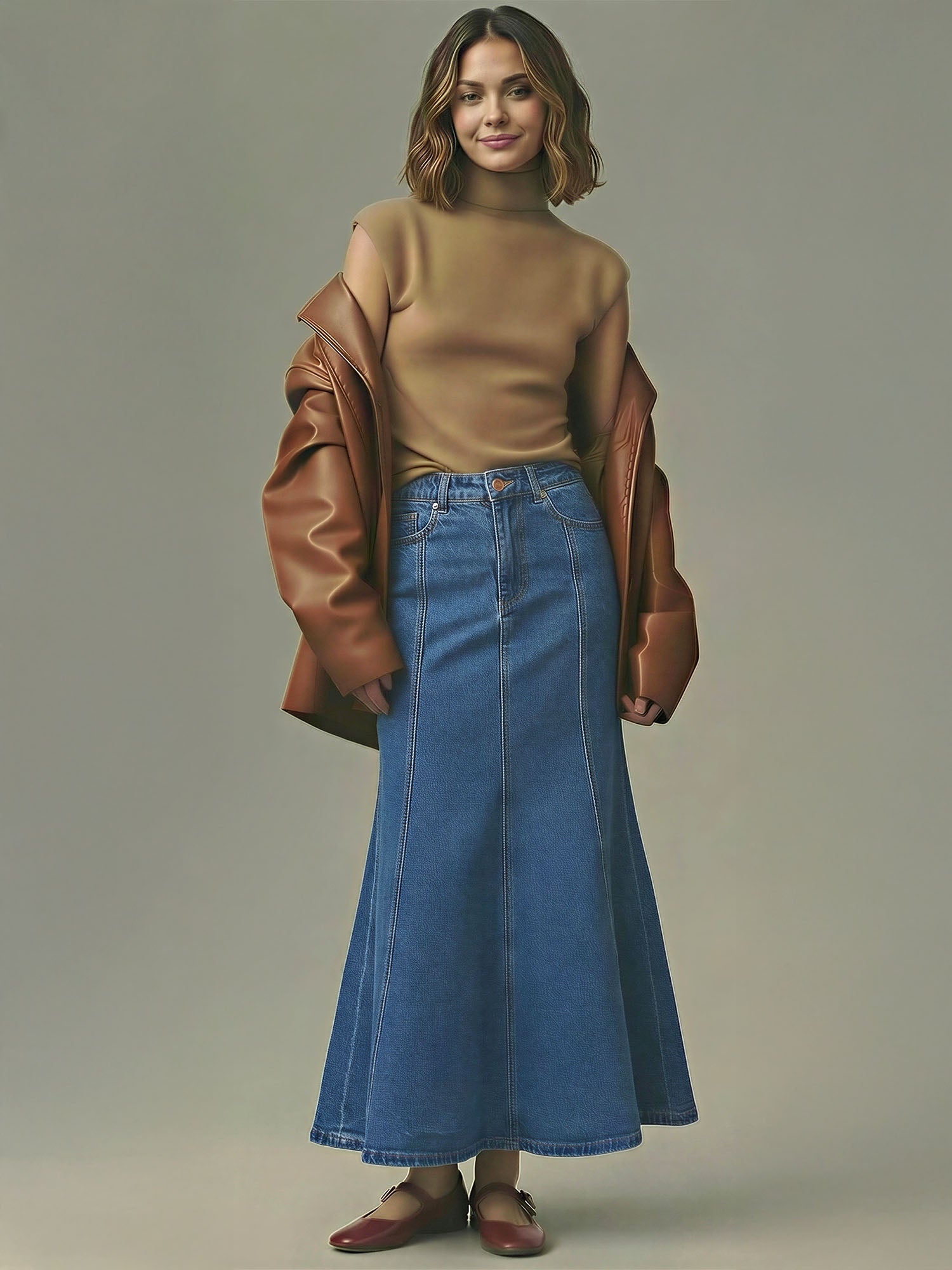 Seamed Denim Mermaid Maxi Skirt – New York & Company