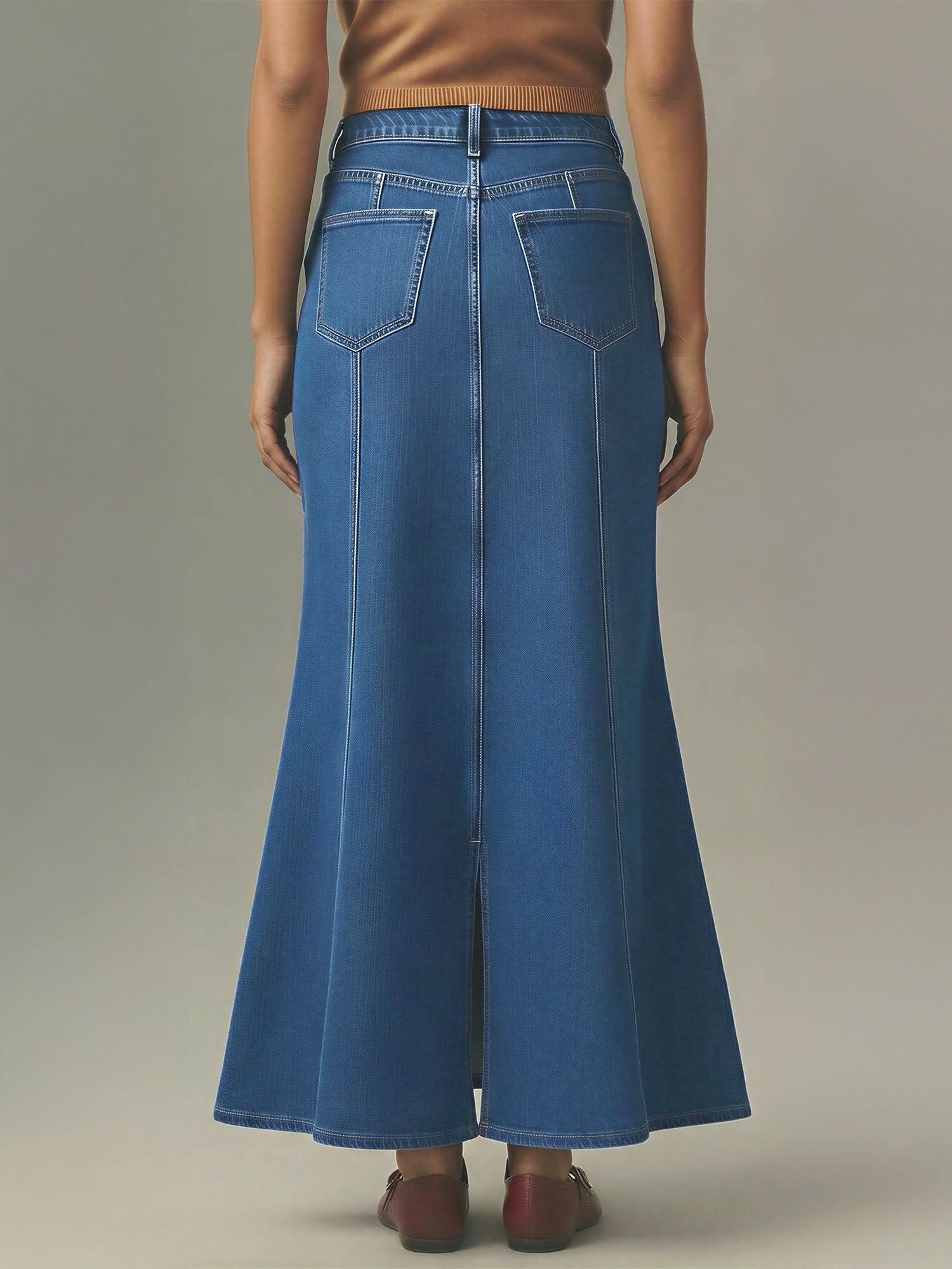 Seamed Denim Mermaid Maxi Skirt – New York & Company