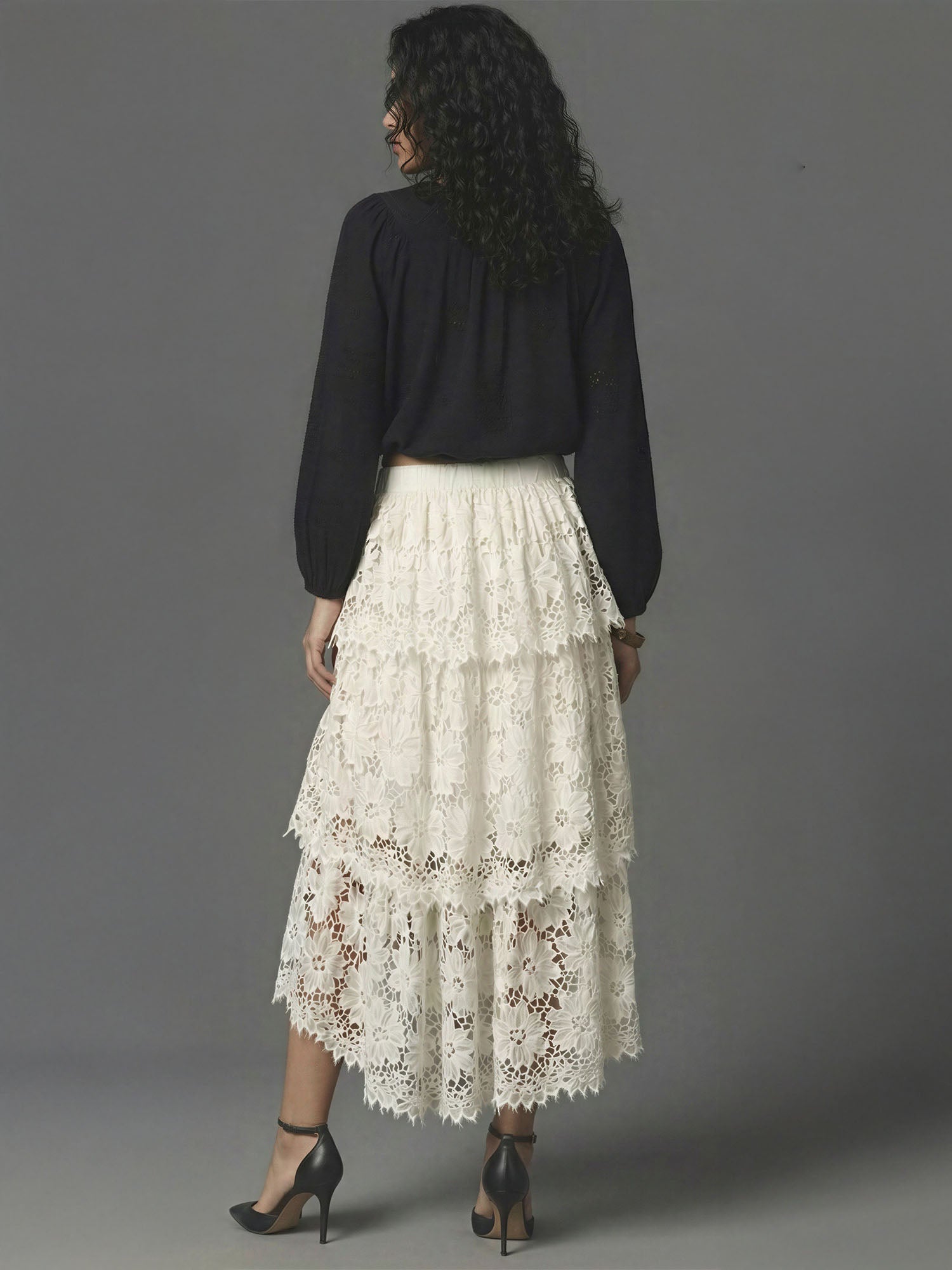 TIERED LACE SKIRT 新品未使用 Tiered Lace Maxi Skirt – New York & Company