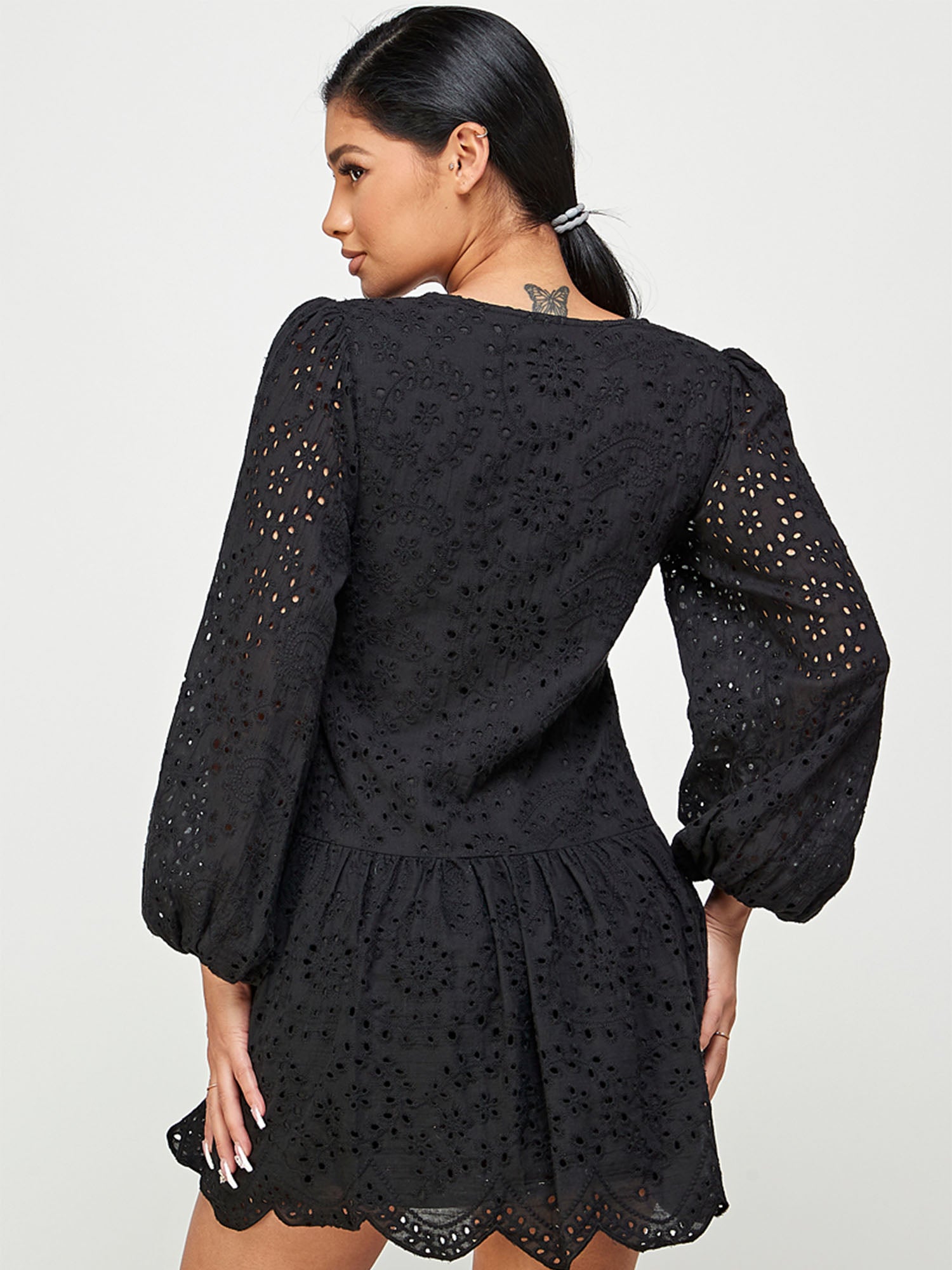 Eyelet Lace Shift Mini Sun Dress – New York & Company