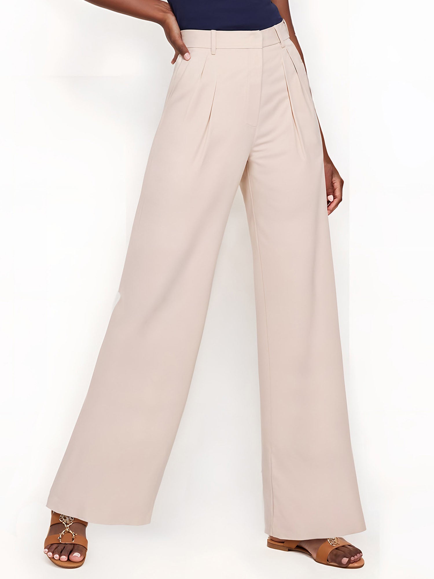 The Serenity Pant - High Waisted Pleated Wide Leg