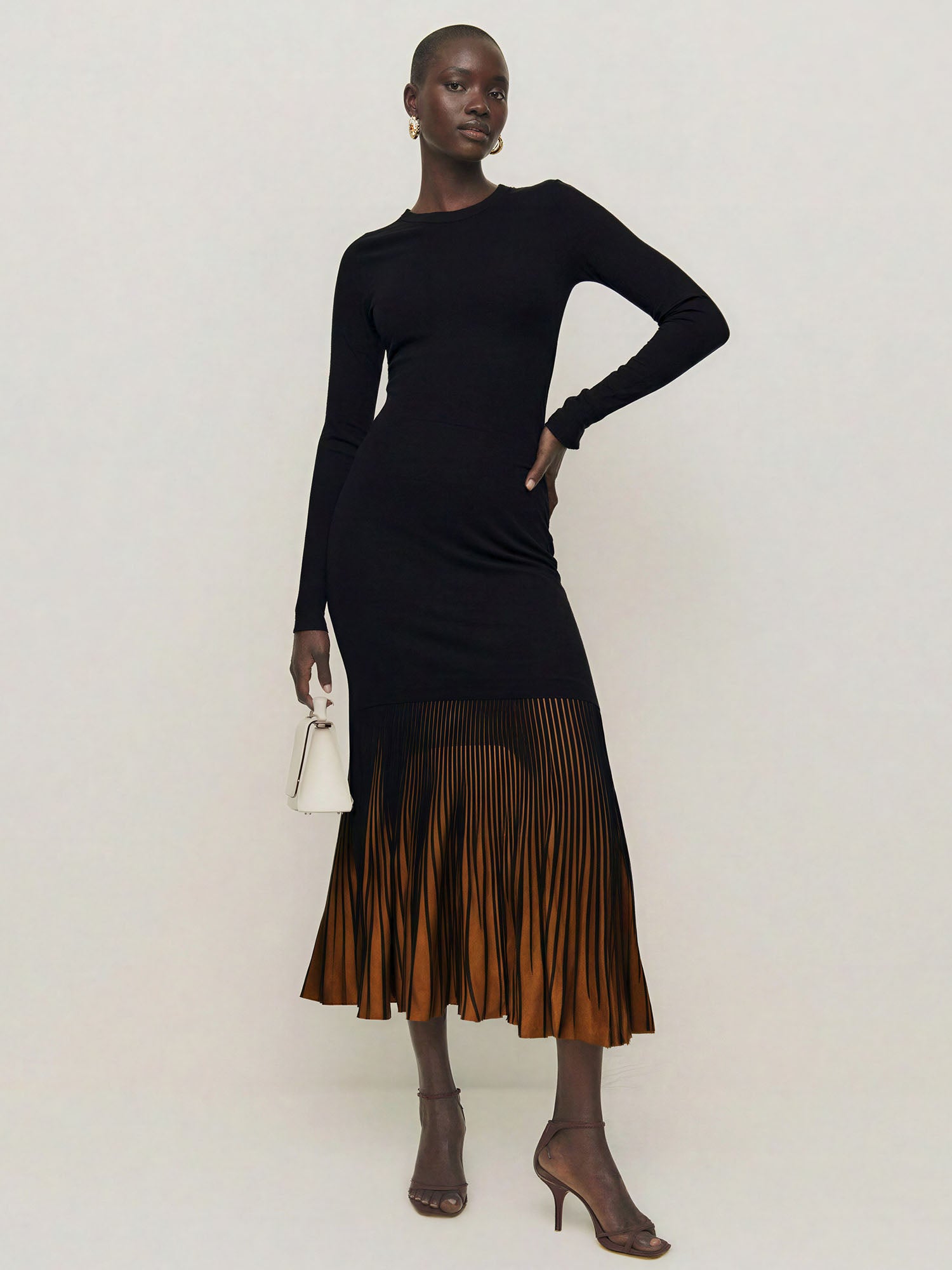 Long Sleeve Ruffle Bottom Knit Maxi Dress – New York & Company