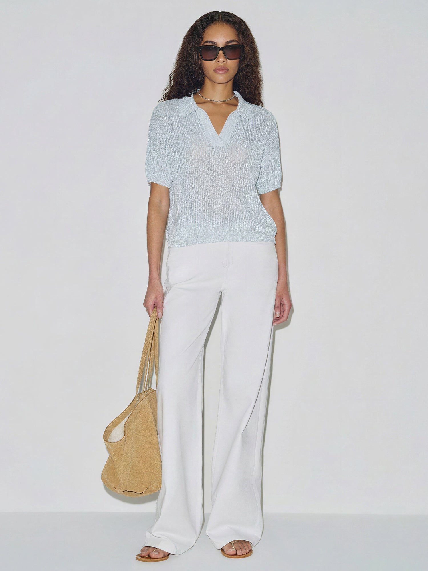 Short Sleeve Sweater Polo Top – New York & Company