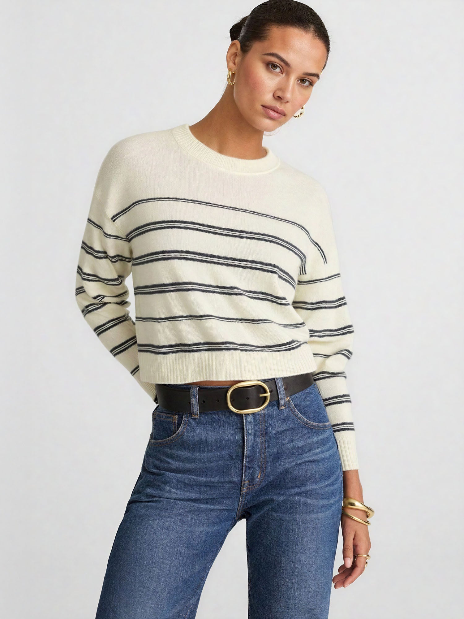 Crew Neck Stripe Sweater – New York & Company
