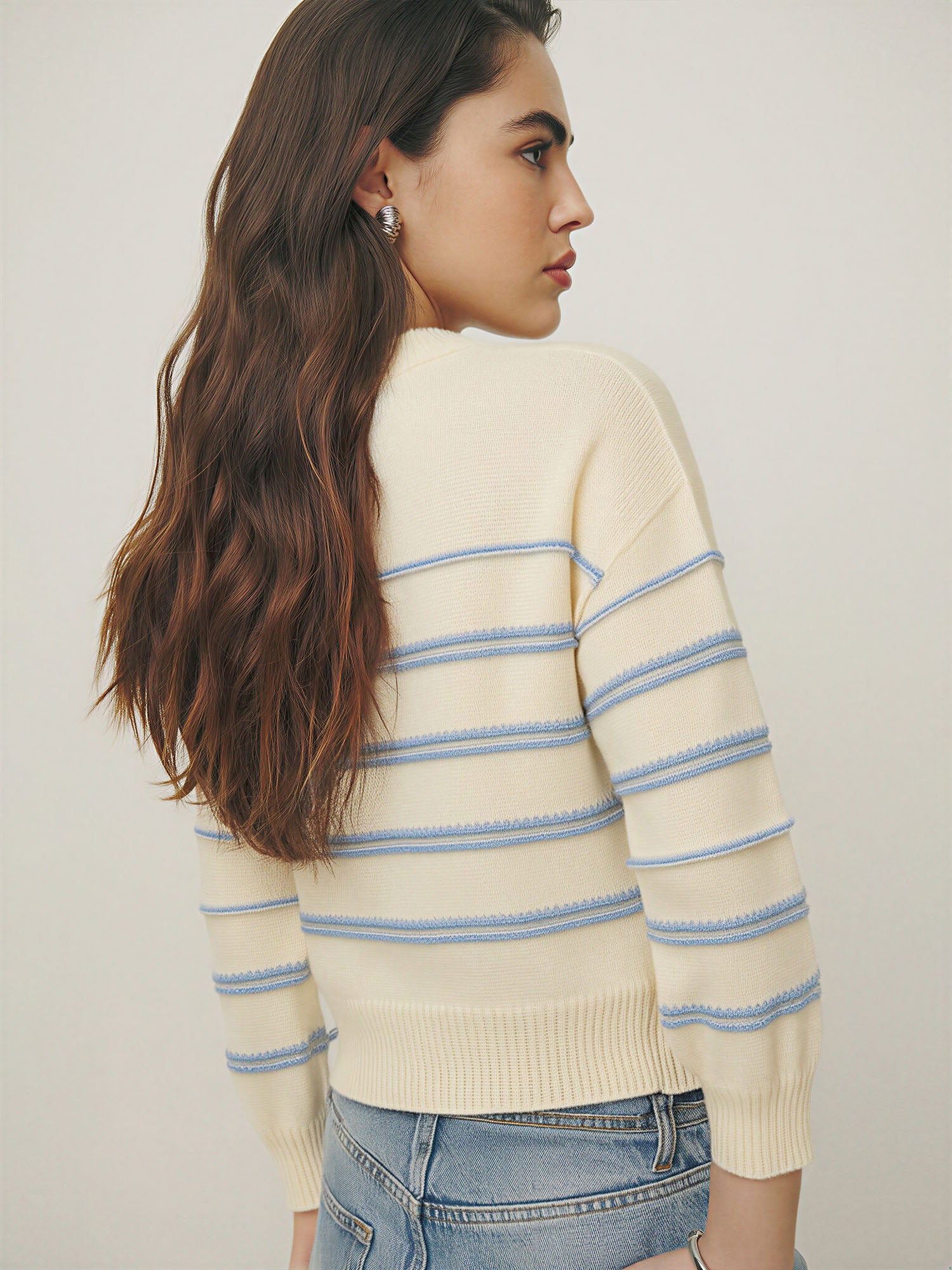 Crew Neck Stripe Sweater – New York & Company