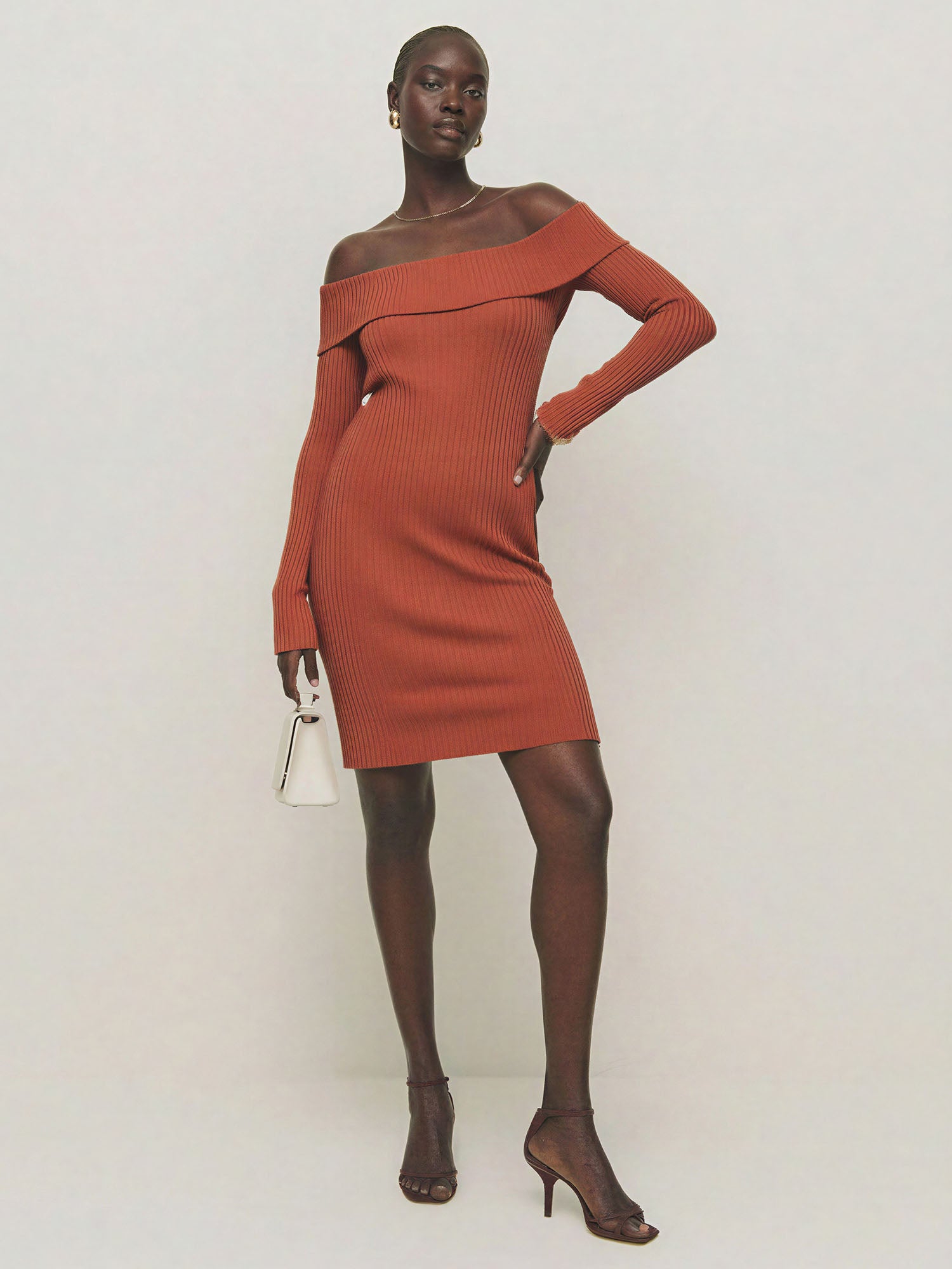 Off The Shoulder Sweater Mini Dress - SMALL / PURPLE Off The Shoulder Sweater Mini Dress - SMALL / PURPLE