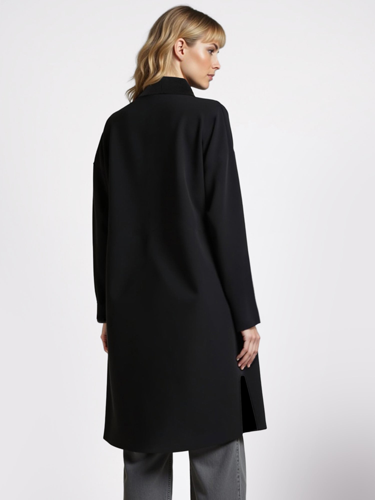 Long Sleeve Cocoon Foldover Lapel Long Coat – New York & Company