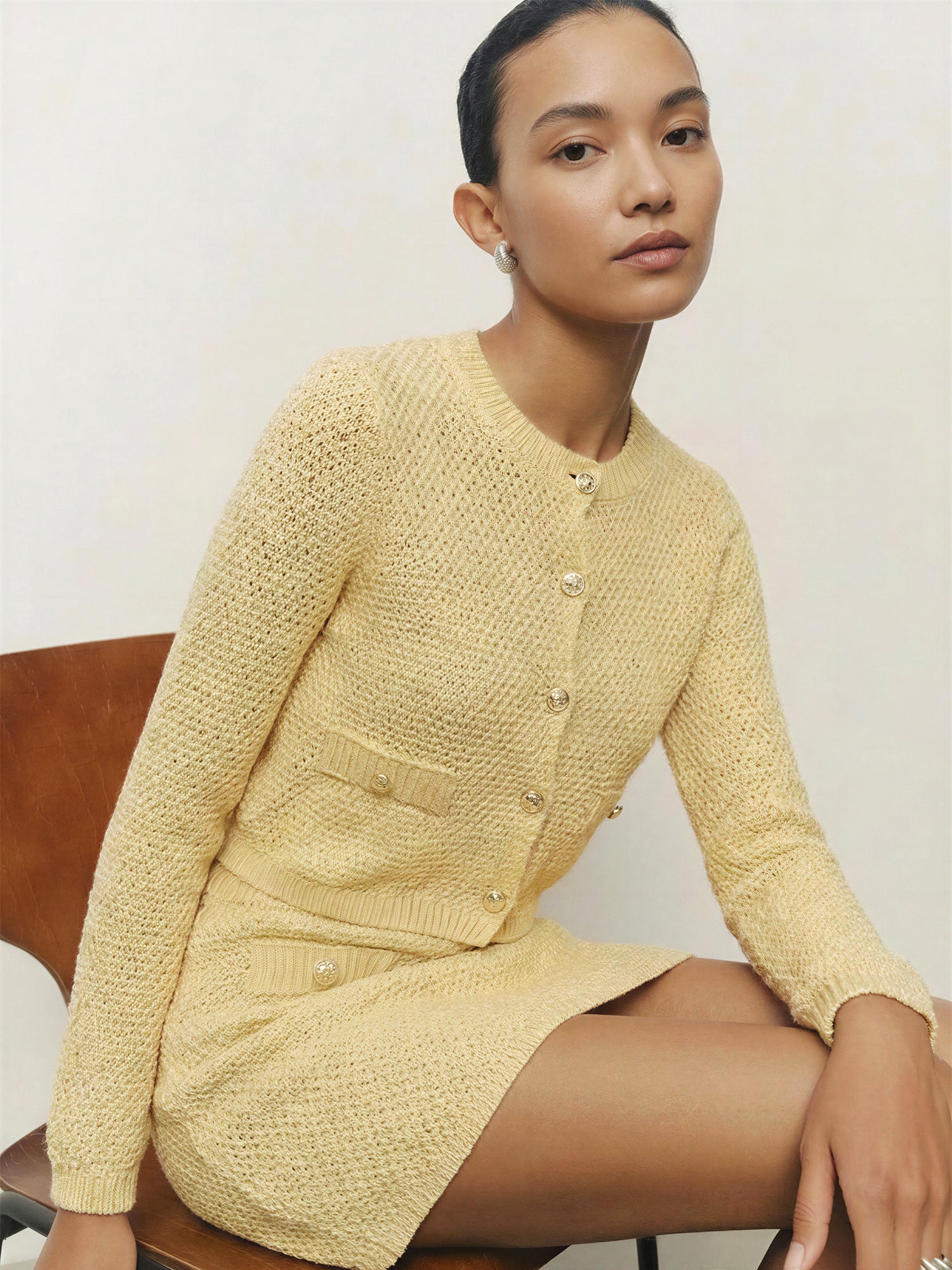Long Sleeves Textured Knit Lady Jacket Cardigan – New York & Company