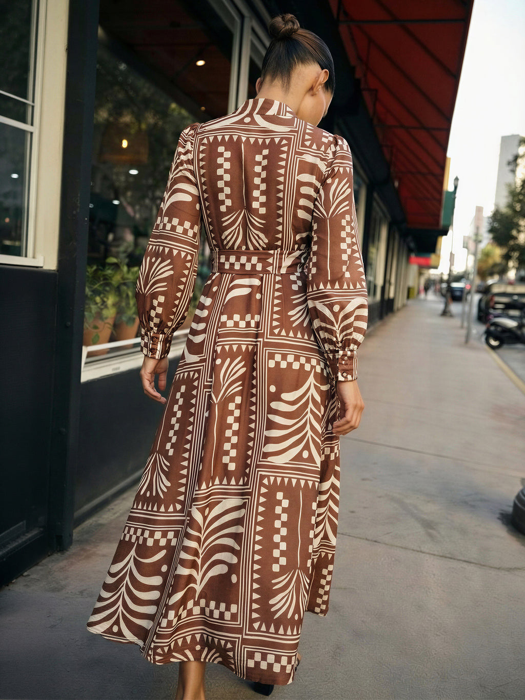 brown print dress Picturesque Moments Printed Maxi Dress- Brown, S | Dresses | Staccato This midi is so chic and classy Brown Floral Dress | PrettyLittleThing