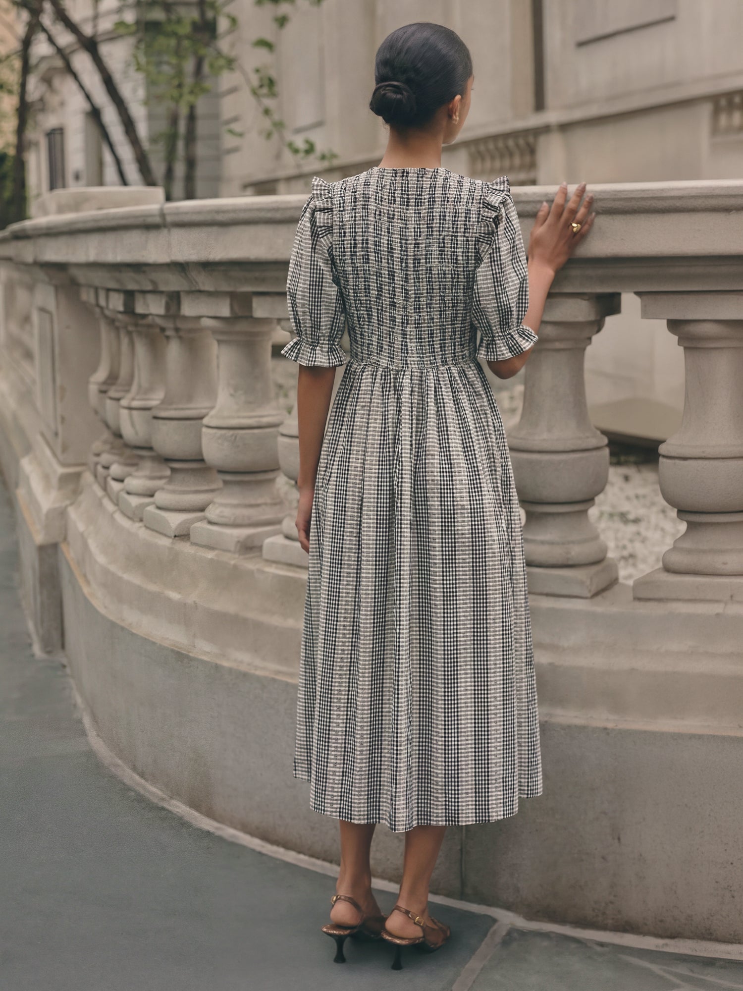 smocked puff sleeve midi dress No Limits Green Smocked Midi Dress Shop the Mint