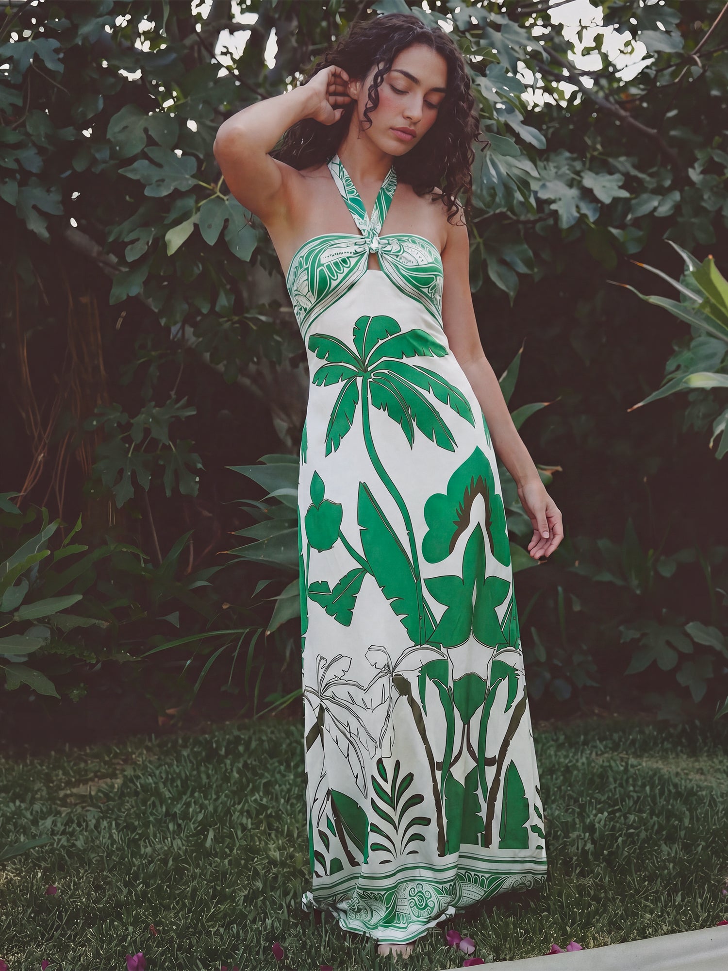halter sun dress Boho Floral High Low Maxi | Backless Beach Dress in Mustard Yellow - Women's Boho Fashion A-line, Empire Waist, Flared Sleeveless Halter Neck Tropical Knit Maxi Sun Dress offers a stylish blend of comfort and modern fashion Red Halter Midi Casual Summer