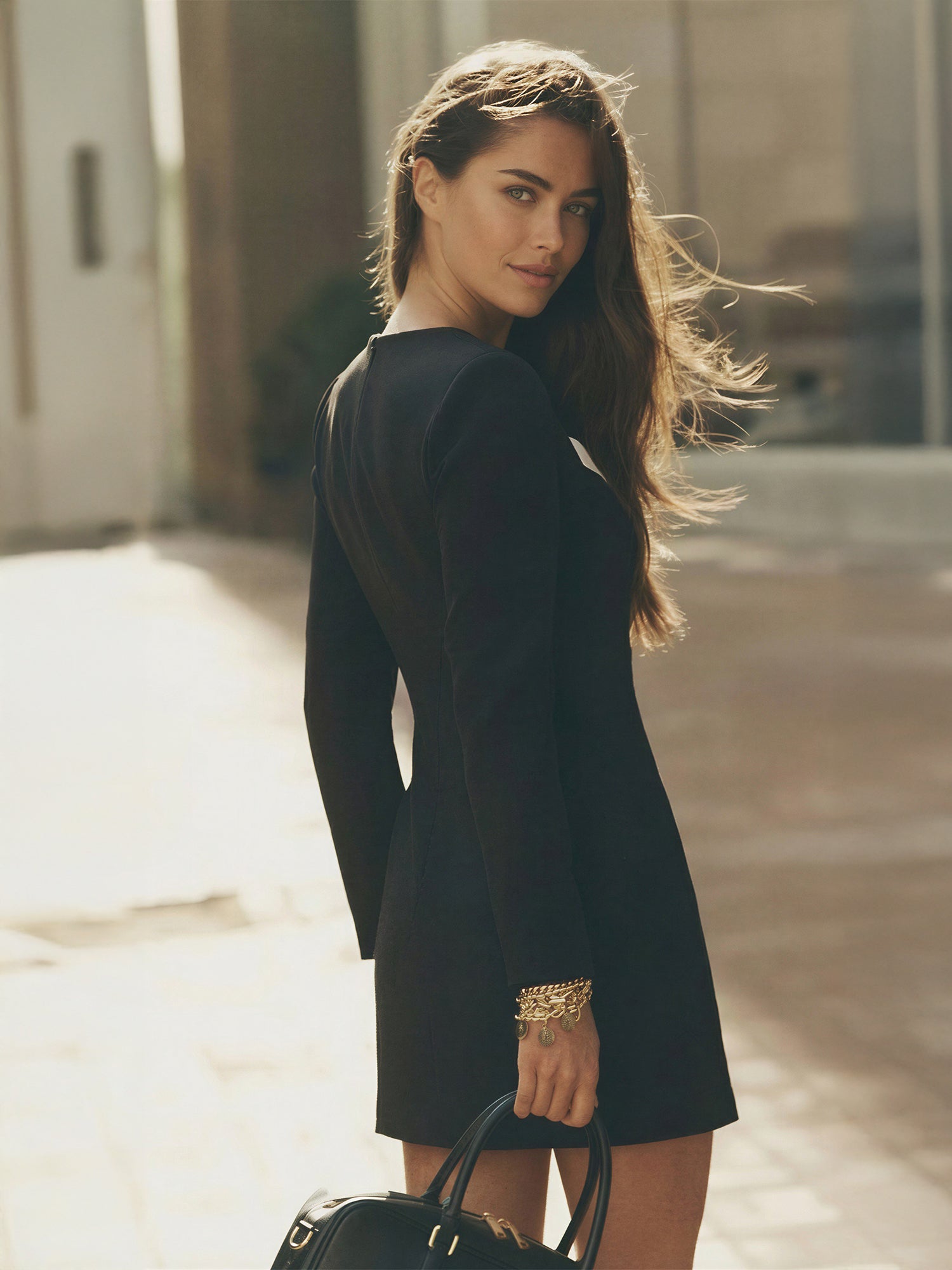 long sleeve button up dress A Little Prep Black Button-Up Bodycon Midi Not lined Material composition LFEOOST Button Front Dress for