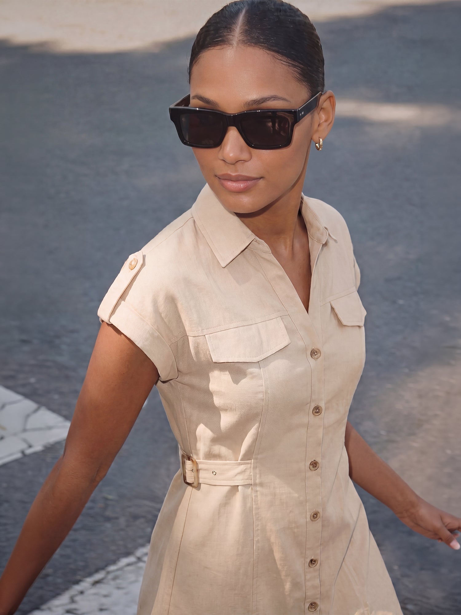 utility midi pocket dress Utility Midi Pocket Dress