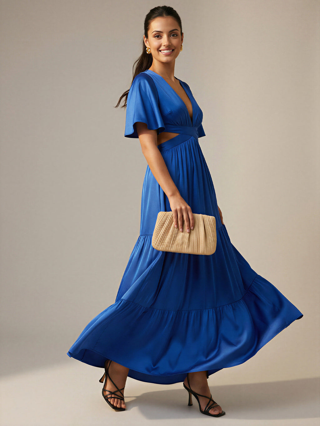 VNeck Satin Maxi Dress New York & Company