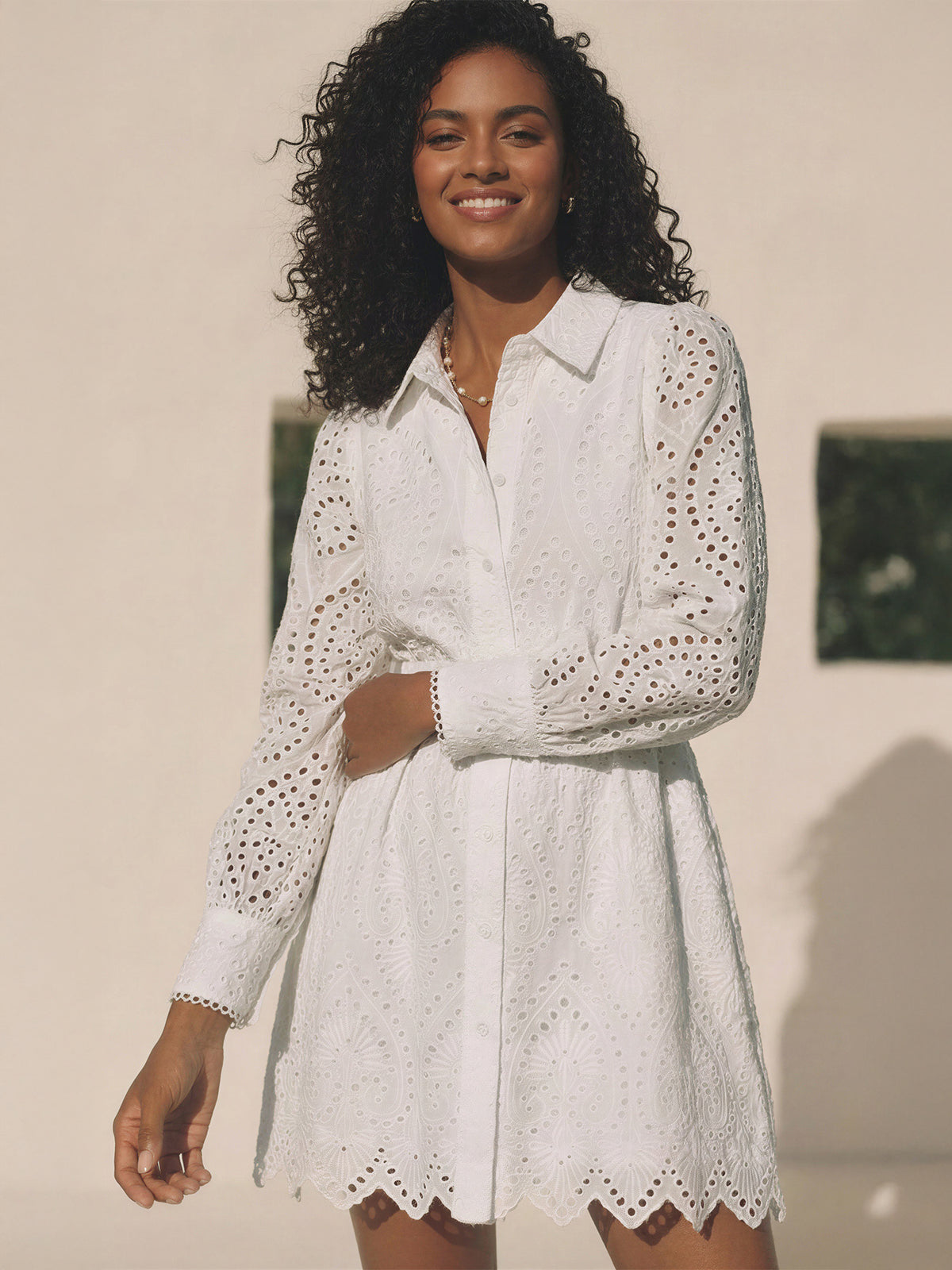 open collar dress for ladies Long Sleeve Button Down Eyelet Lace Fit A-Line Cotton - SMALL / PURPLE open collar dress code for ladies