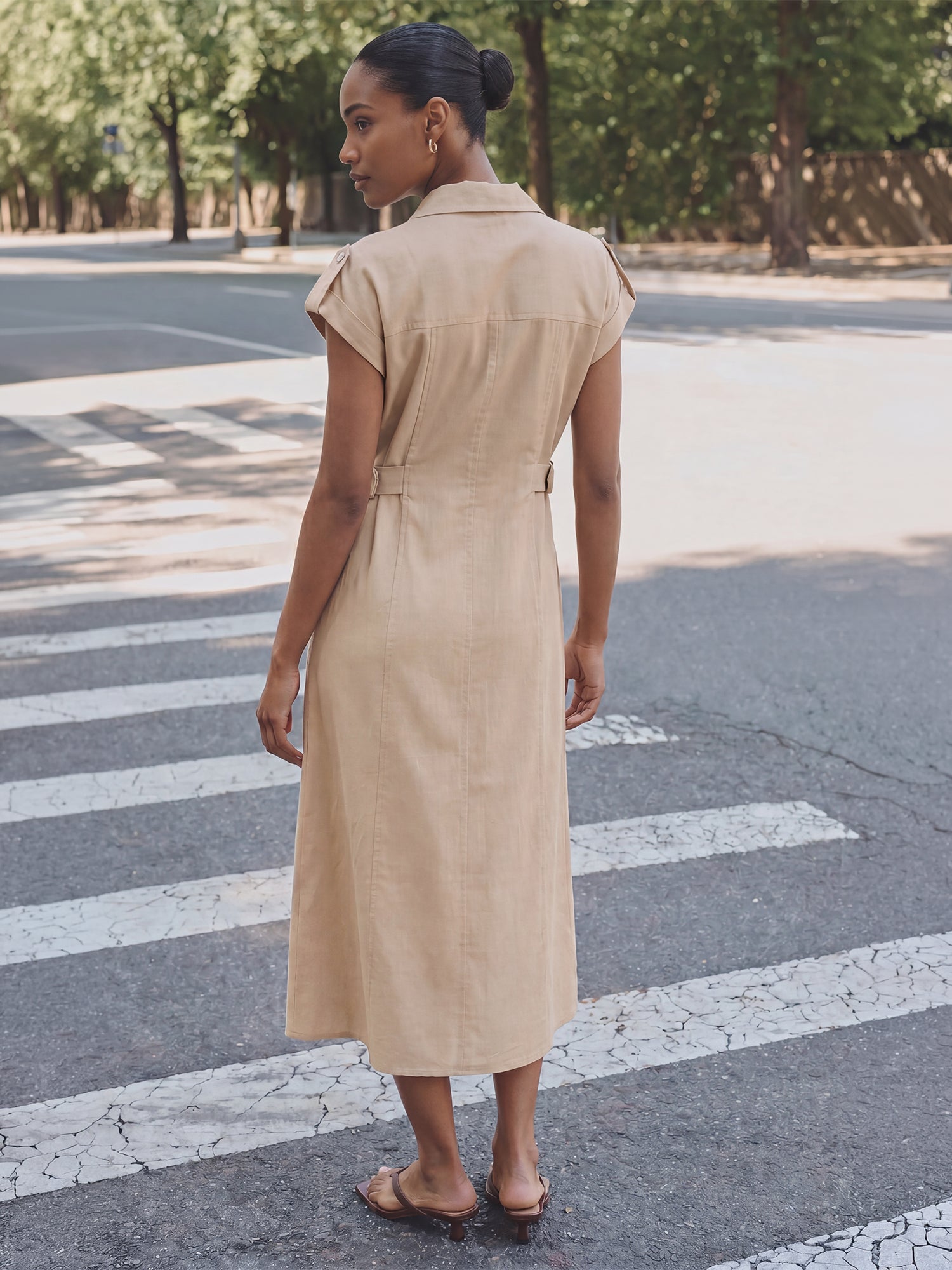 utility shirt dress Belted Black while pockets can hold any small essentials Long Sleeve Shirt Dress Wren
