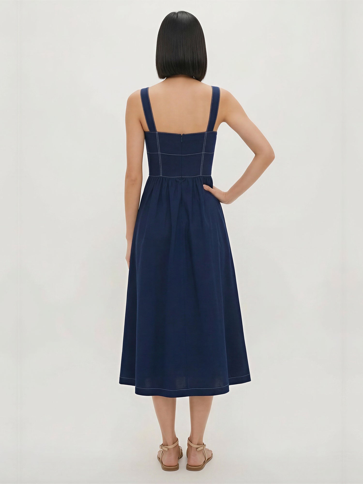 Square Neck Fit And Flare Midi Dress New York & Company Square Neck Fit And Flare Midi Dress New York & Company