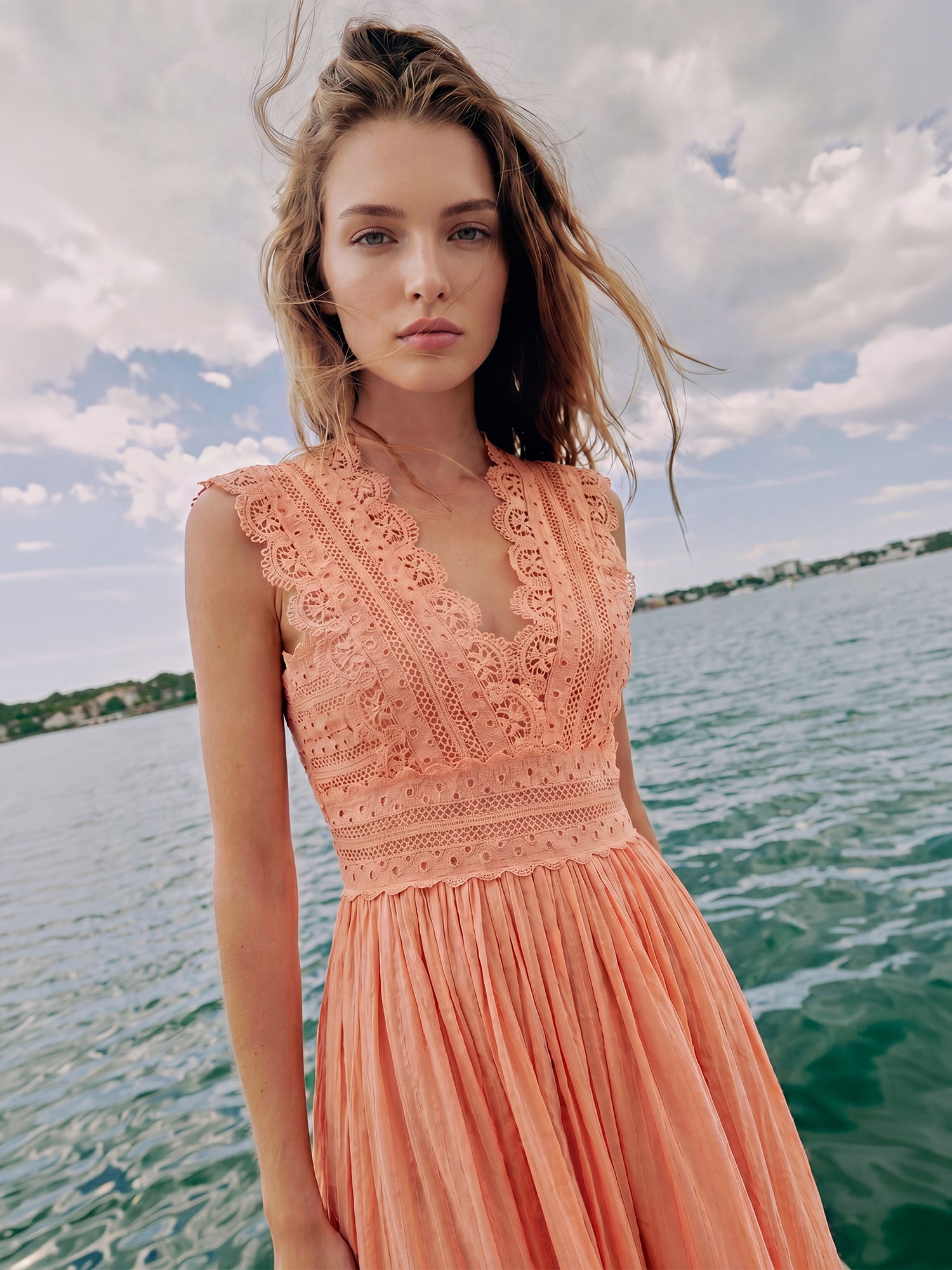 lace midi a line dress CLAIRE A-LINE PLEATED LACE MIDI DRESS | CULT MIA