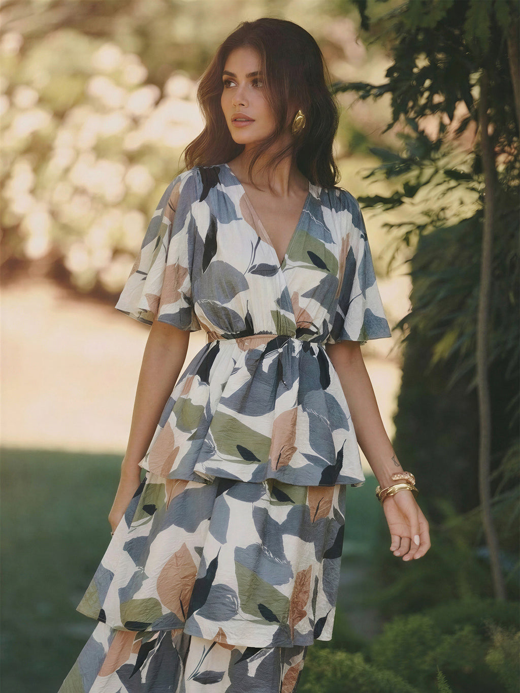 Tiered Midi Woven Dress New York & Company