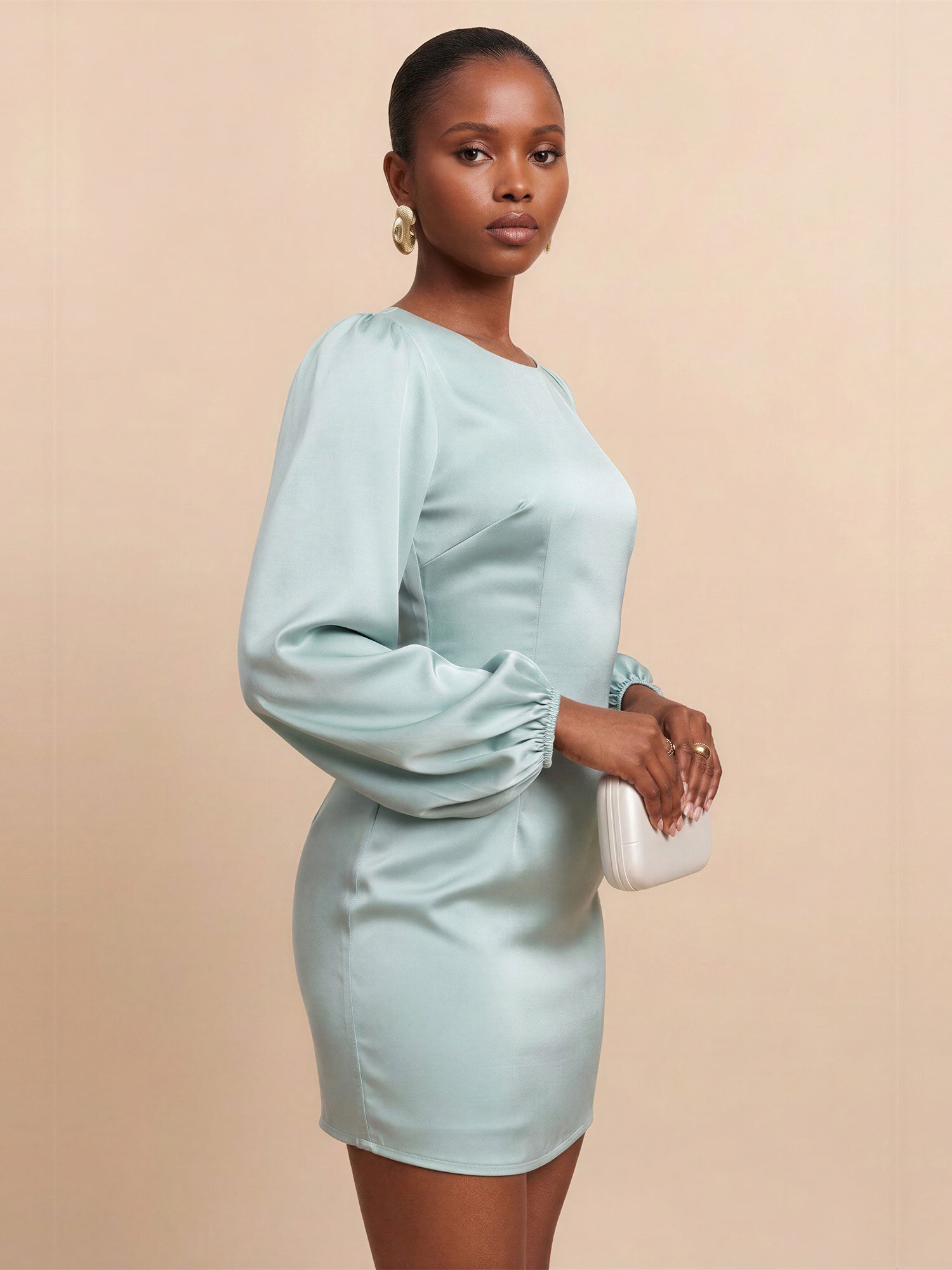 Long Sleeve Satin Mini Dress – New York & Company