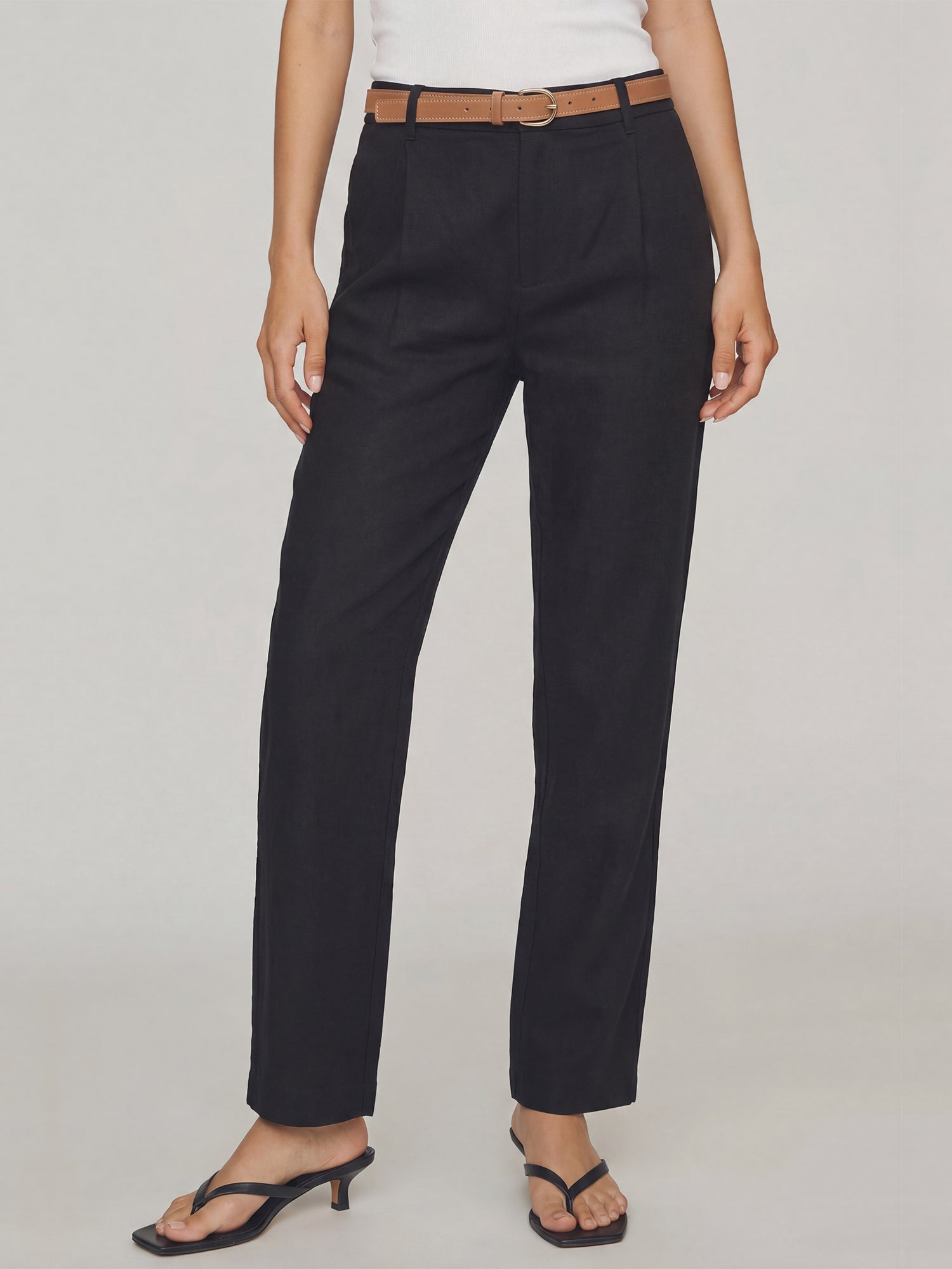Straight Leg Linen Blend Pants – New York & Company